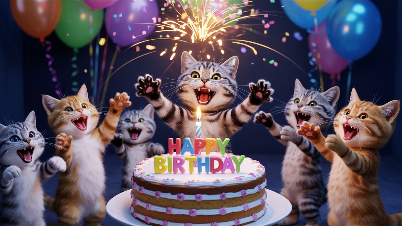 Happy Birthday Cat 🐱 - Happy Birthday Song #happybirthday #birthday  #birthdaysongs