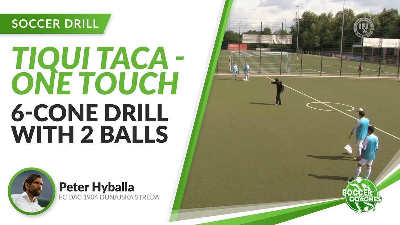 Tiqui Taca One Touch Soccer | 6-Cone Drill with 2 Balls