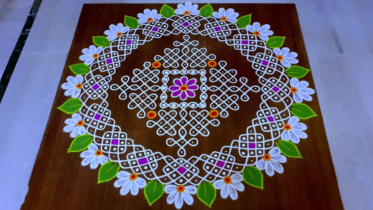 Beautiful competition muggulu 🌸 Ugadhi special rangoli 🌸15×1 dots Big rangoli design || Naa Rangoli