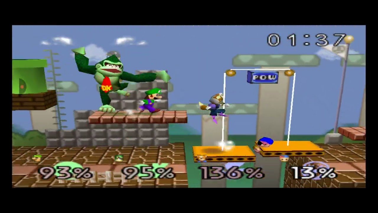 Super Smash Bros 64 Batallas - Equipo Luigi y Donkey Kong