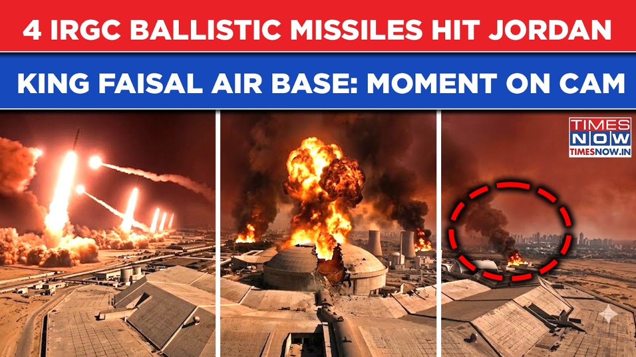 Dramatic War Video- Moment At Least 4 IRGC Ballistic Missiles Hit King Faisal Air Base In Jordan