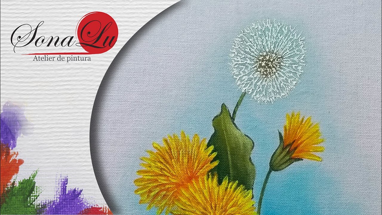 Aula 516 - Flor Dente de Leão em Pano de Prato