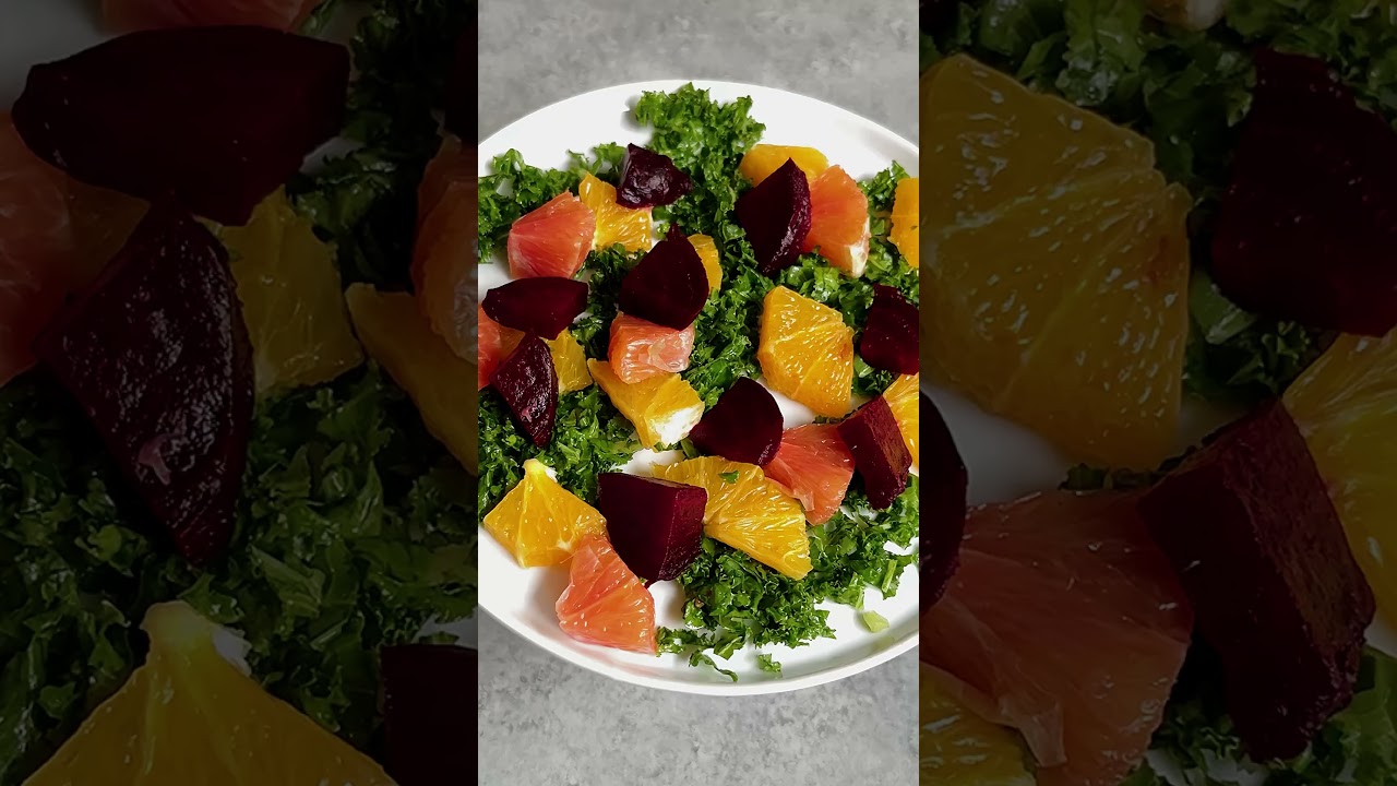 CITRUS, KALE & BEET SALAD WITH CREAMY GOAT CHEESE WHIP!
