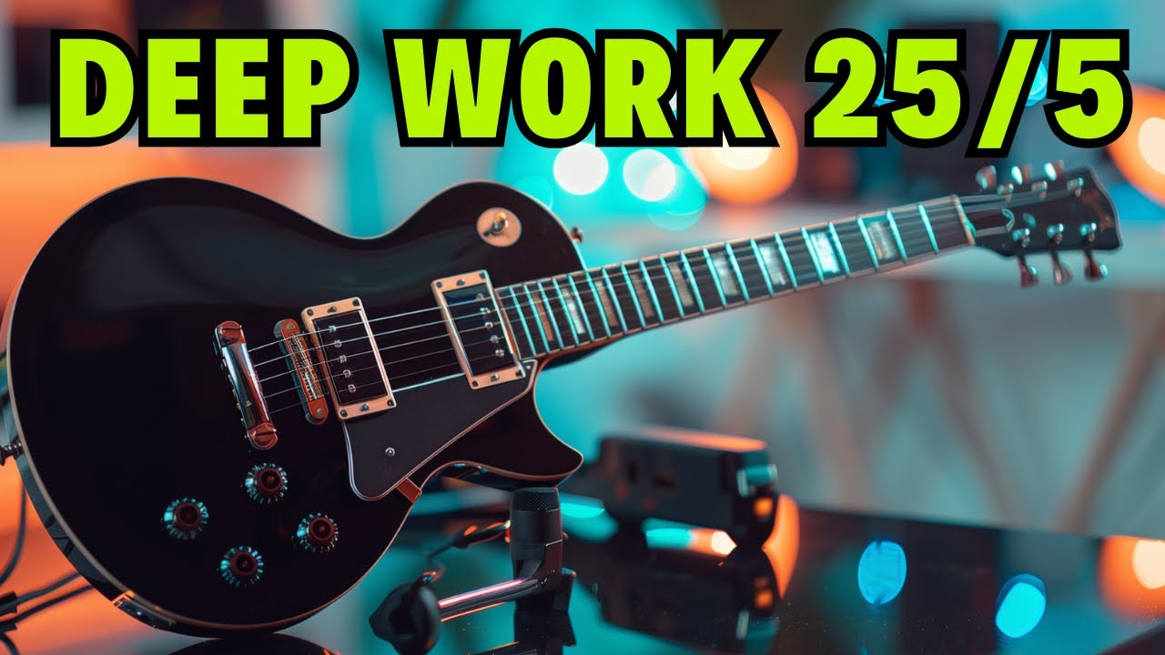 Deep Work 25/5 | Hi-Fi Guitar Rock Pomodoro Focus Cycles (No Vocals)