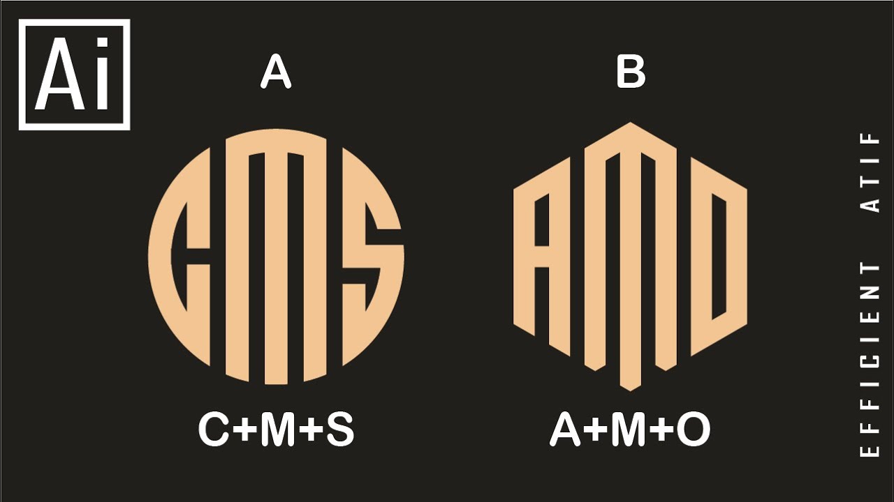 How To Draw Any Letters Logo In Polygon & Circle | Adobe Illustrator | logo process | logo | part 1