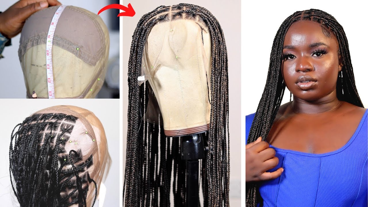 DIY CROCHET KNOTLESS FULL LACE BRAIDED WIG - HOW TO DIY A BRAIDED WIG