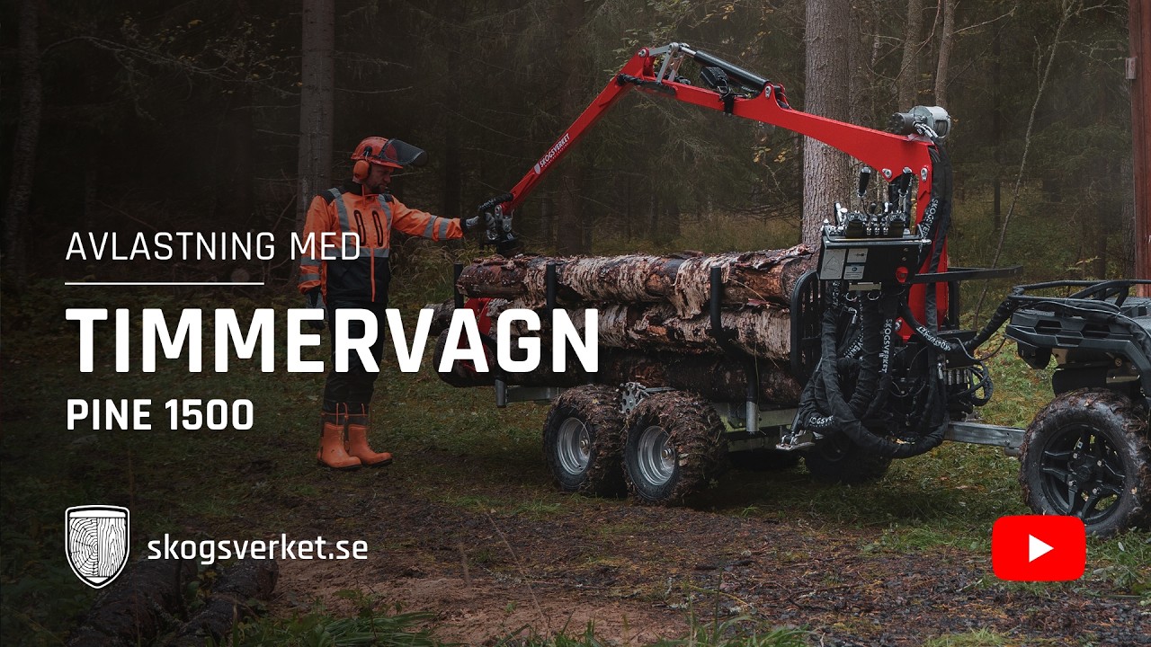 Avlastning Skogsverket Timmervagn PINE 1500