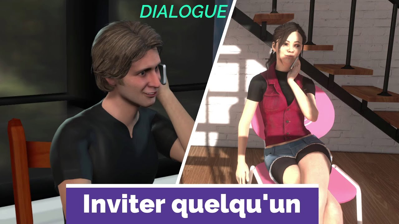 🇲🇫 French Animated Dialogue 06 - Inviter quelqu'un