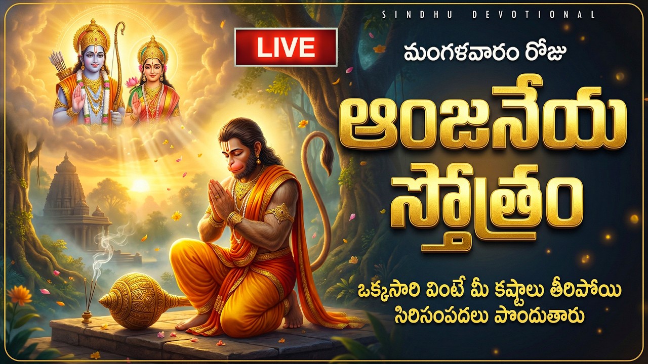 🔴LIVE: మంగళవారం ఆంజనేయ స్తోత్రం వింటే సిరిసంపదలు పొందుతారు | Anjaneya Stotram | Hanuman Telugu Songs