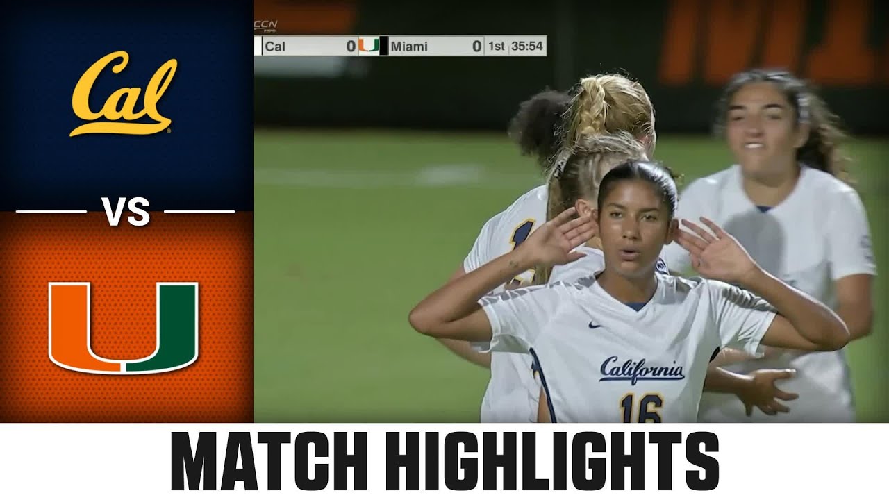 Cal vs. Miami Match Highlights | 2025 ACC Women's Soccer