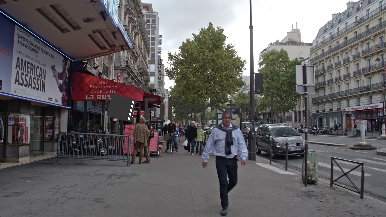 Timelapse of walking along busy Parisian street, France