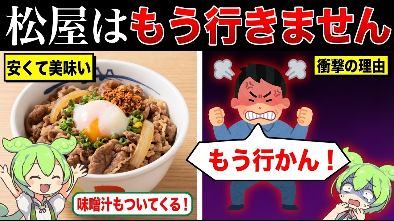 松屋はもう行きません！【ずんだもん&ゆっくり解説】
