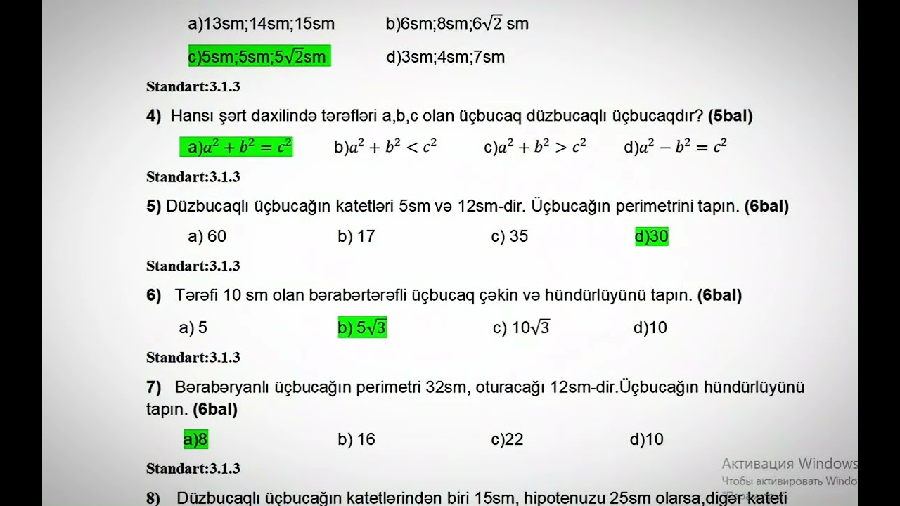 8 ci sinif riyaziyyat ksq 2 