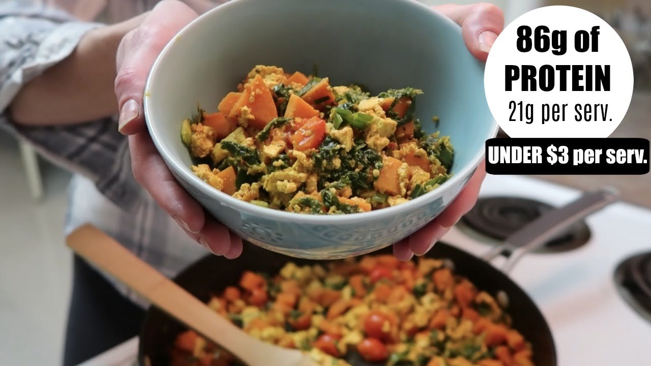 SWEET POTATO TOFU SCRAMBLE|| Protein packed || SLIMMIN IT