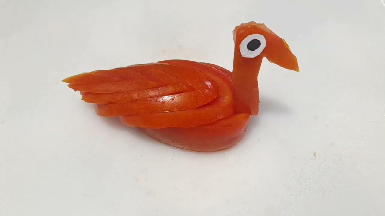 Tomato Swan Carving | How To Make Tomato Swan | Tomato Carving Animals | Tomato Carving Garnish