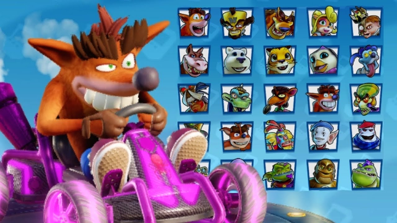 All Characters Skins & Kart Customizations in Crash Team Racing Nitro Fueled