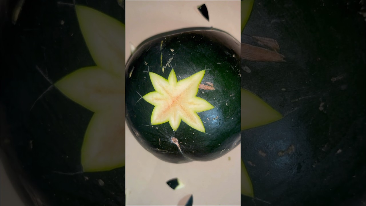 #simple watermelon carving cutting design skills #watermelon cutting #watermelon flower #fooddesign
