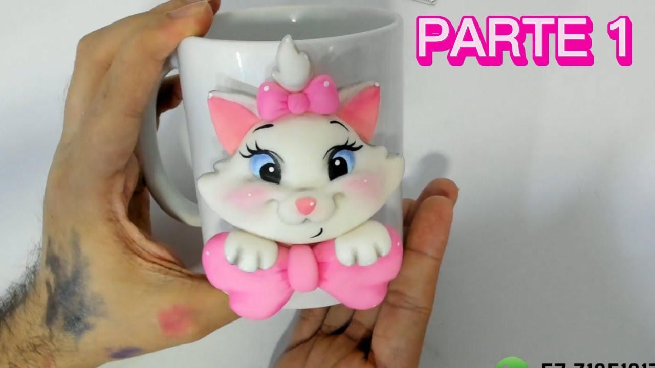 Cómo Hacer TAZA GATITA MARIE | Moracraft Porcelana Fría | Tutorial Fácil | Parte 1