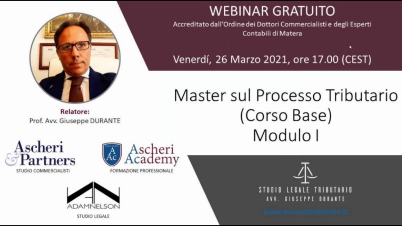 Master sul Processo Tributario (Corso Base) - Modulo I