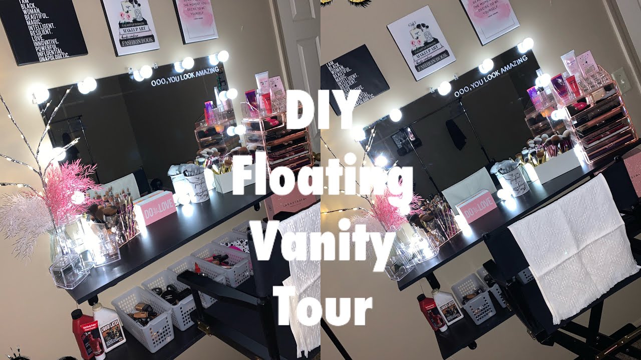 DIY Floating Vanity Tour + Beauty Room Decor Haul (highly requested!)