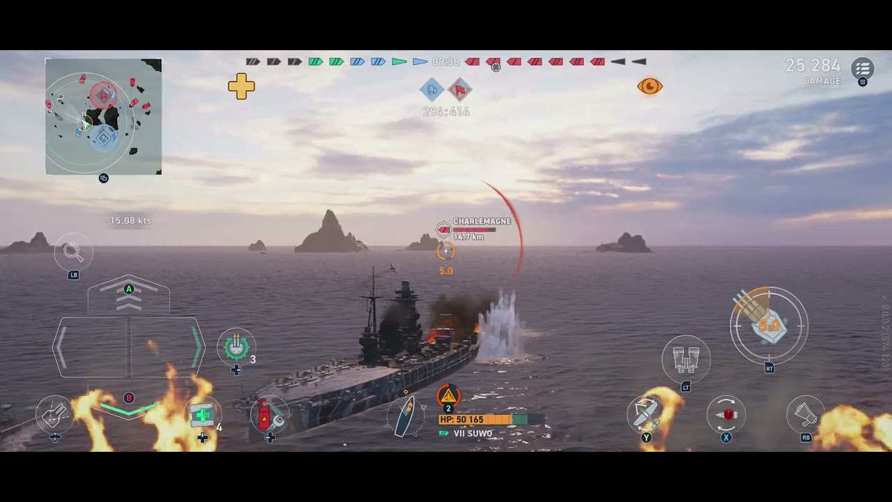 World of warships legends mobile gameplay VII Suwo 