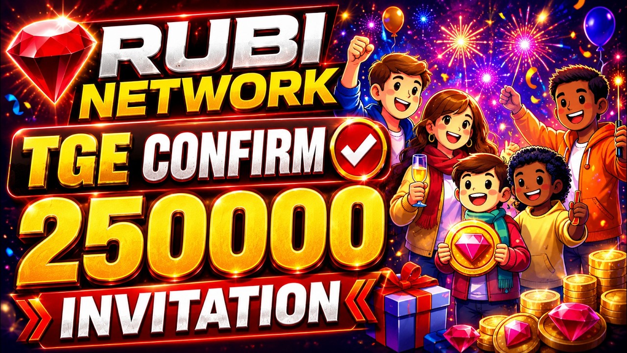 Rubi Network TGE ANNOUNCED 🔥✅ Only For 250K Miners !!👍 Complete Your KYC Early !! Rubi Network Up...