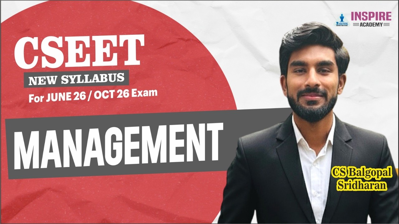 Управление CSET | Лекция 2 | Экзамен июнь/октябрь 26 | CS Balgopal Sridharan #cseet
