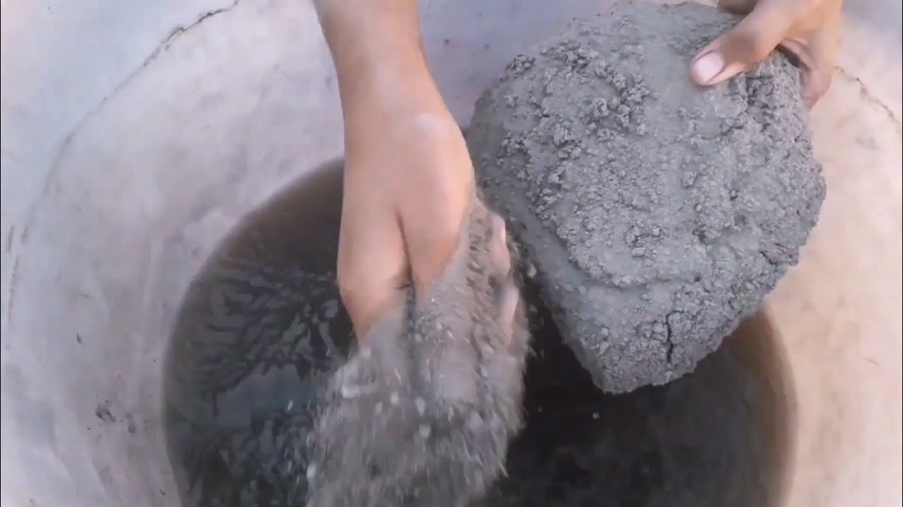Crunchy sand cement slabs+bars water dipping crumbling in lots of water asmr 💦💦💦