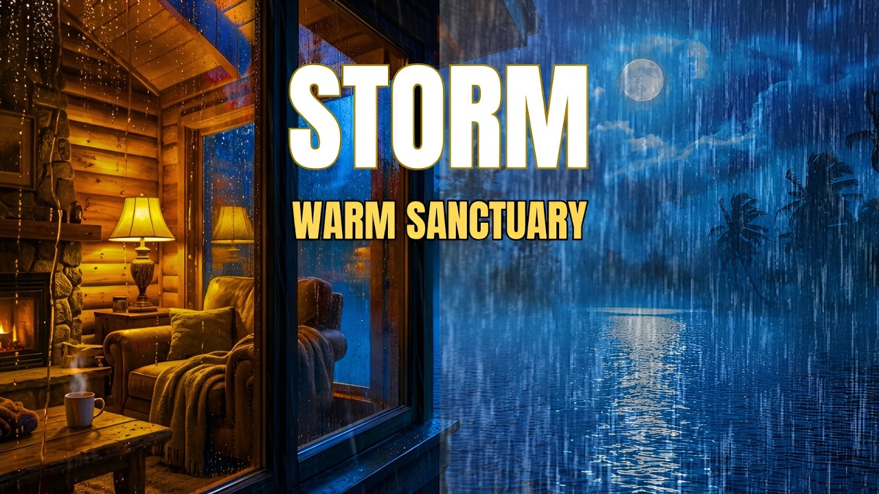 Cozy Cabin Sanctuary: Raging Storm Outside, Crackling Fireplace Within