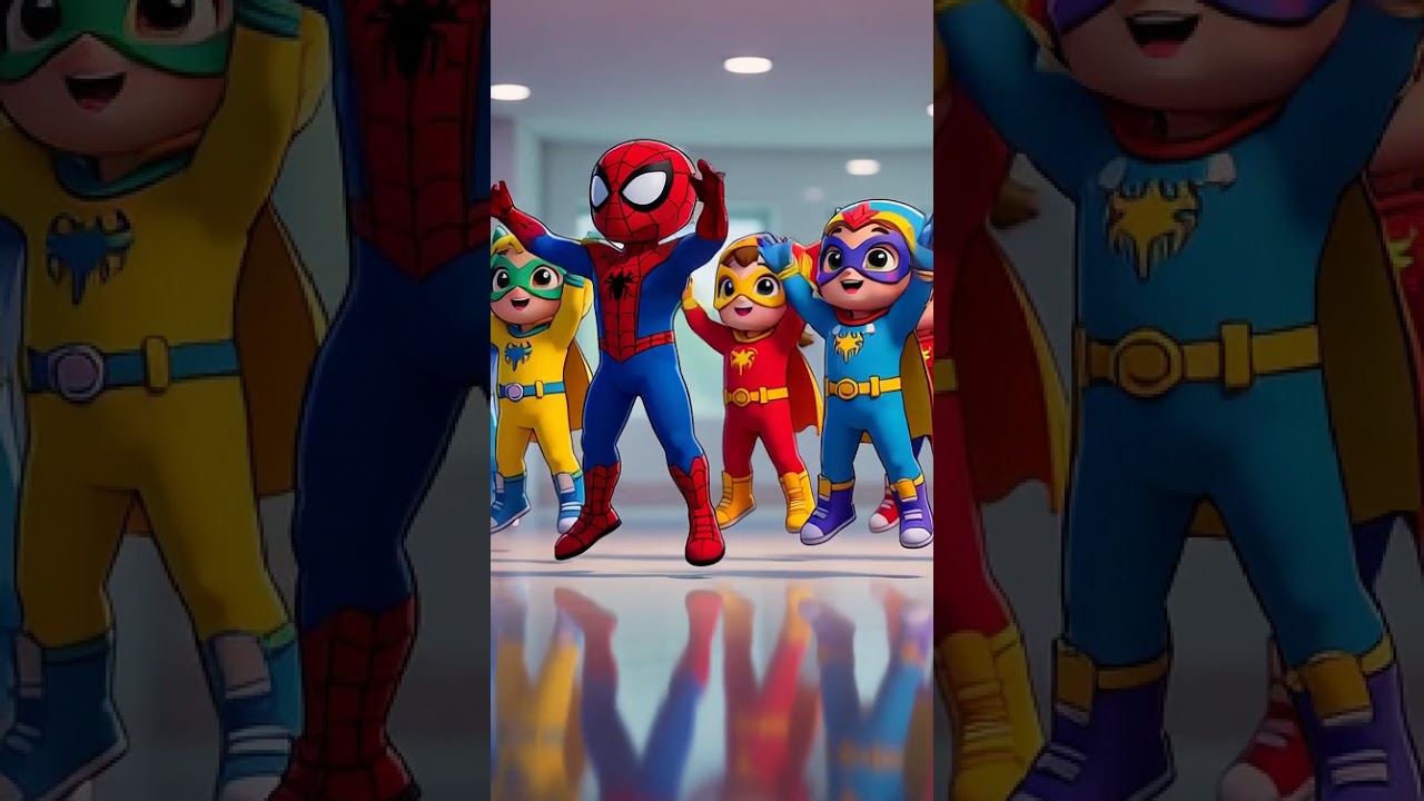 Spider-Man AI Dancing with Colorful Heroes
