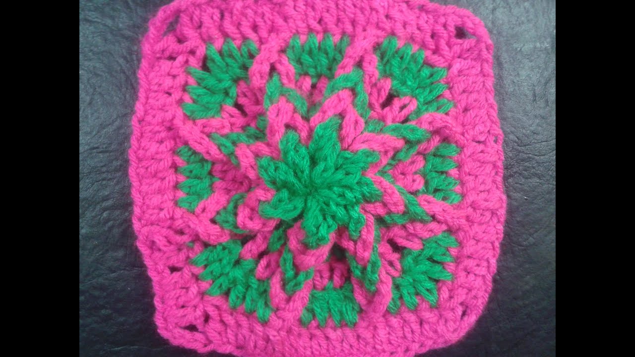 Como hacer (Granny)  un cuadrado a crochet de afuera hacia adentro