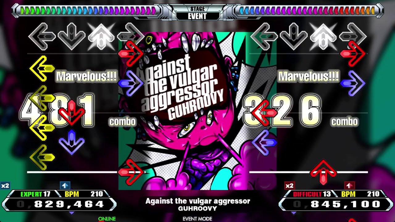 Against the vulgar aggressor / GUHROOVY | EXPERT 17 & DIFFICULT 13 [DDR/StepMania]