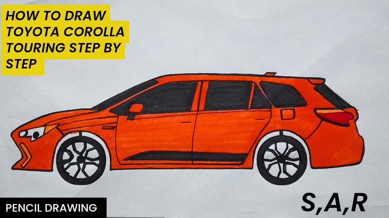 How to draw Toyota Corolla touring step by step | pencil drawing realistic 💯 | Car drawing sar 📸