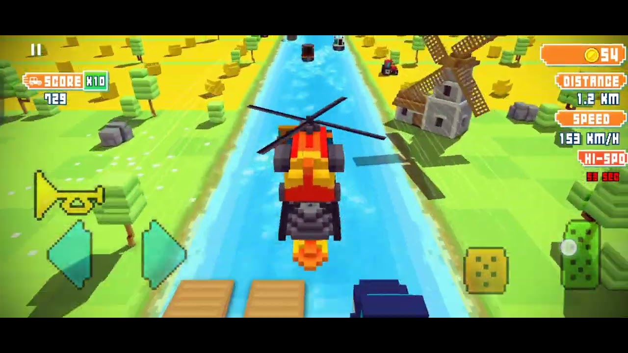 AMAZING ‼️ KAYAK FLOWS SO FAST ON THE RIVER BLOCKY HIGHWAY TRAFFIC RACING #blockyhighway #games