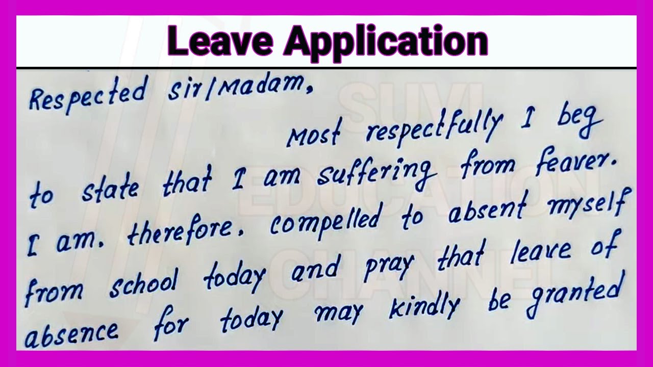 How to write simple leave application | Easy & short Leave application writing | Leave application
