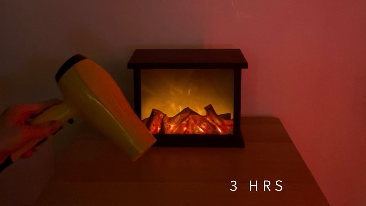UNPLUG from THOUGHTS with this COMBO - FIREPLACE and SOUND of HAIR DRYER (ASMR)