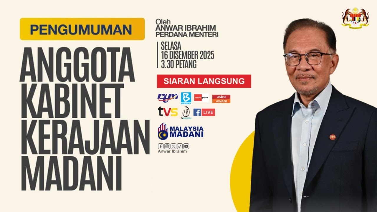 (LIVE) Pengumuman Anggota Kabinet Kerajaan Madani