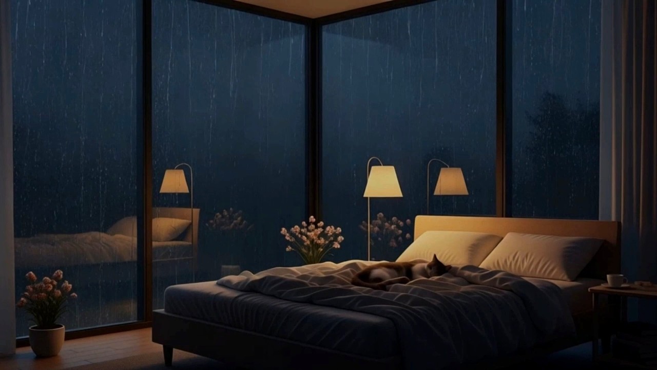 잠자기 전에 조용한 비만...#deepsleep #nightambience#relaxingrain