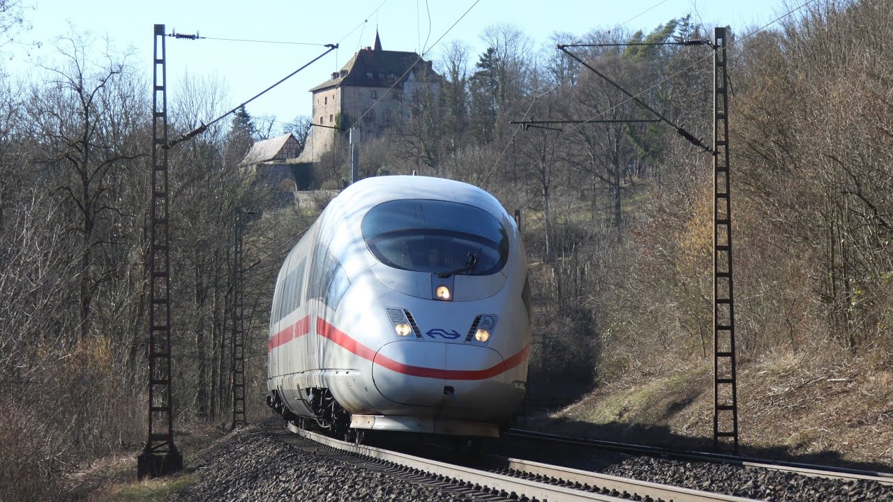 Mächtig viel Fernverkehr am Fuße der Burg Brandenstein