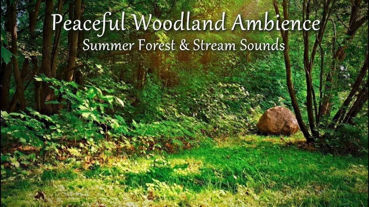 Peaceful Woodland Ambience – Summer Forest & Stream Sounds