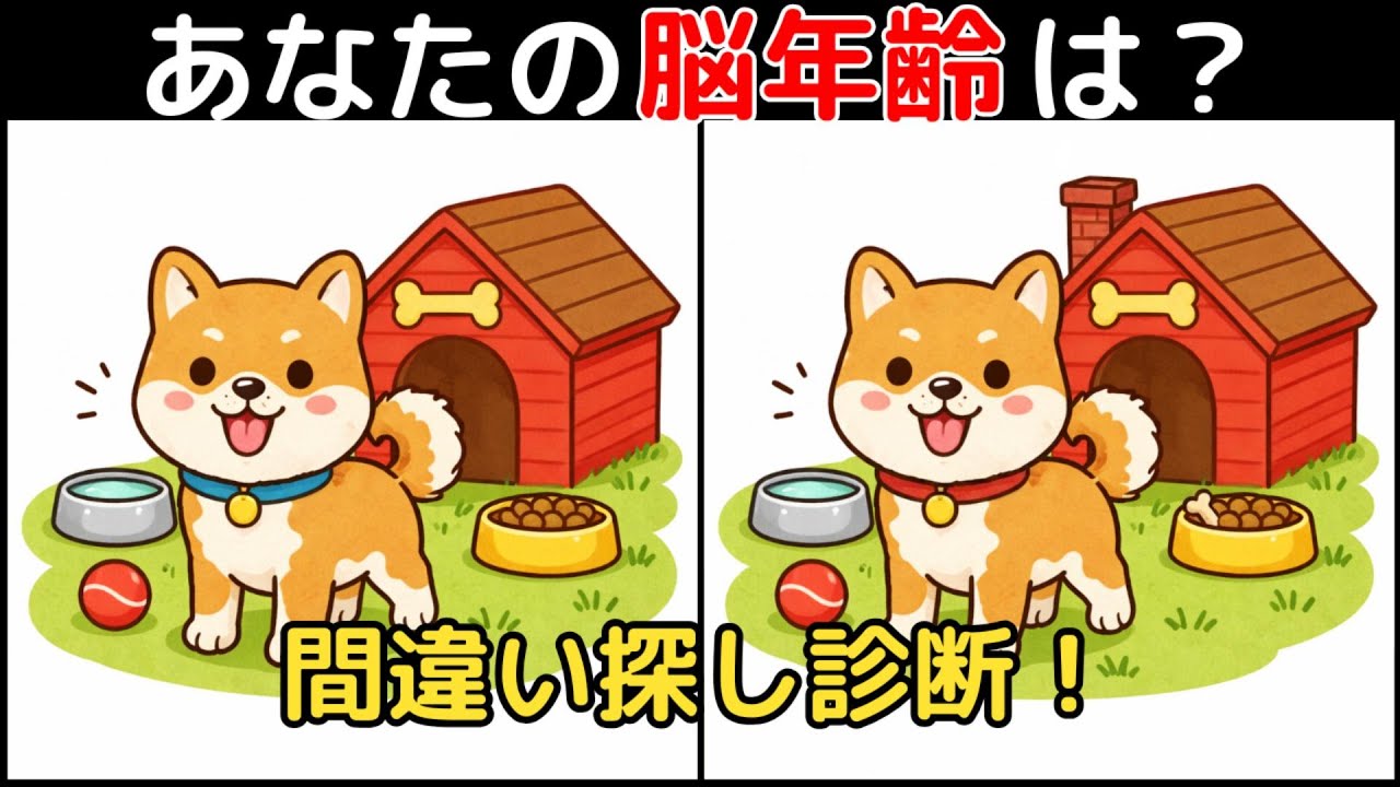 【間違い探し×脳トレ】60代以上も楽しめる認知症予防ゲーム！簡単～難しい全10問！