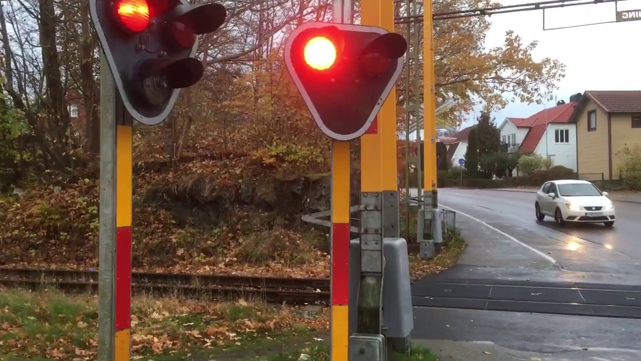Level crossing, Fabriksgatan, Vänersborg, Bohuslän, Sweden