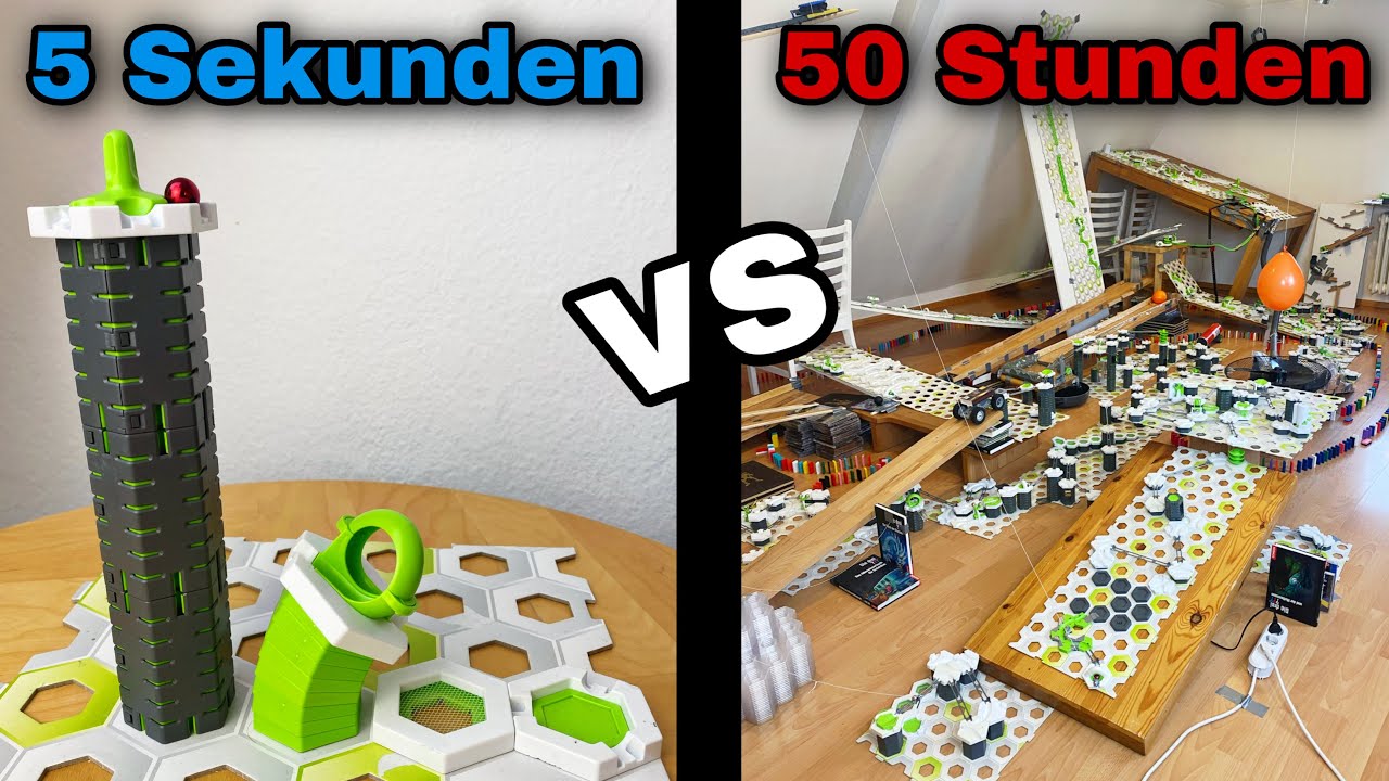 Gravitrax Bahn in 5 Sekunden vs 50 Stunden bauen!