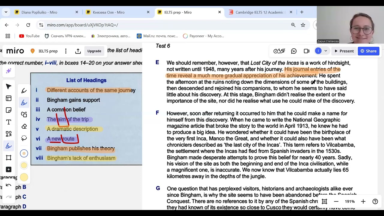 IELTS READING MATCHING HEADINGS TO PARAGRAPHS “The Lost City”