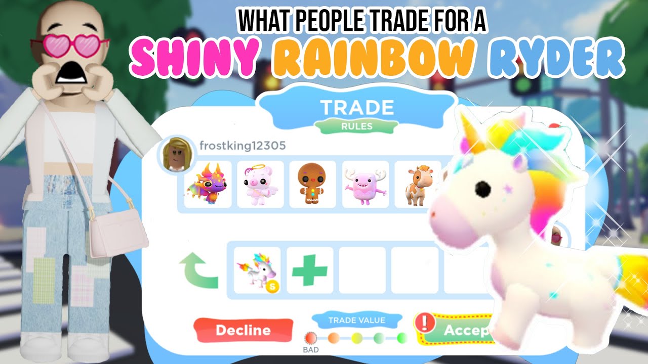 What people trade for a SHINY RAINBOW RYDER in Overlook Bay | Roblox