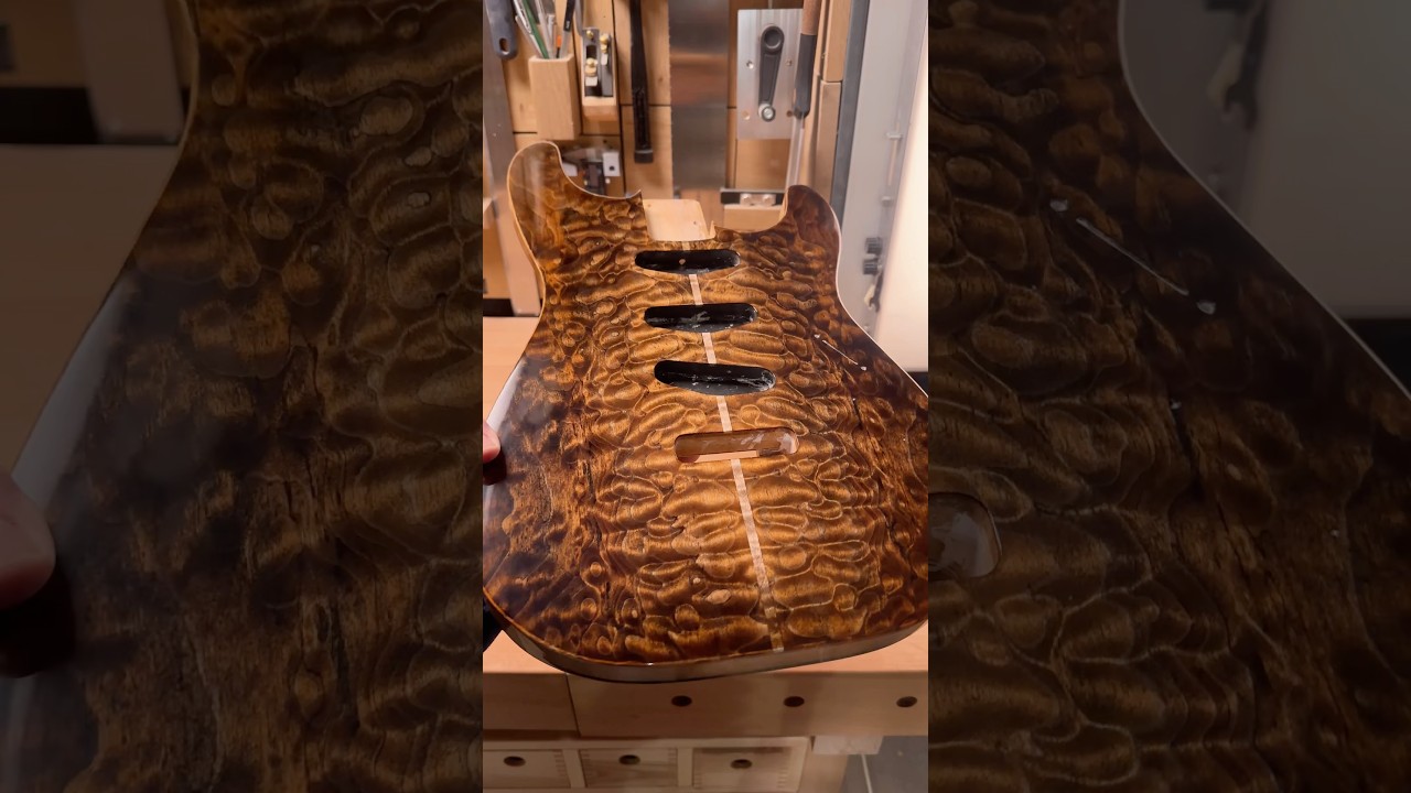buffing a Soarix #handcrafted #woodart #customguitar #guitar #luthier #custombass #art