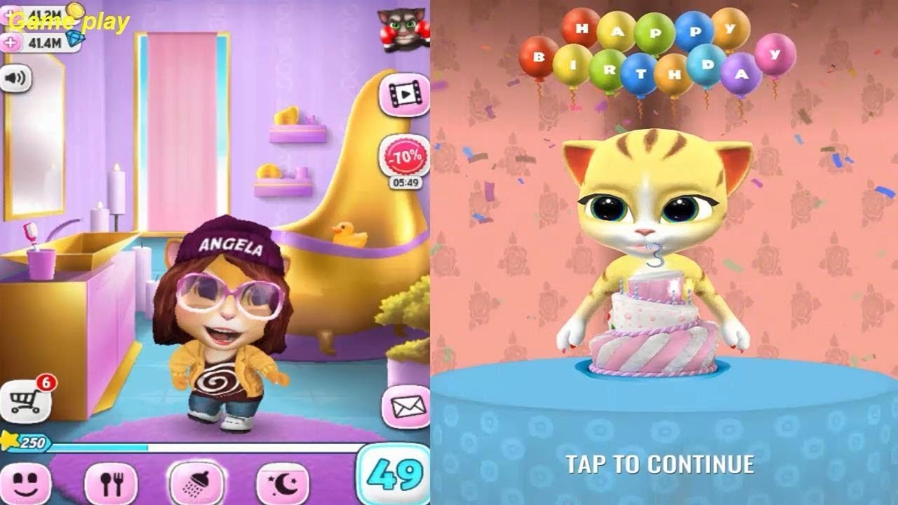 My Talking Angela VS Emma the Cat - Virtual Pet Android Gameplay HD