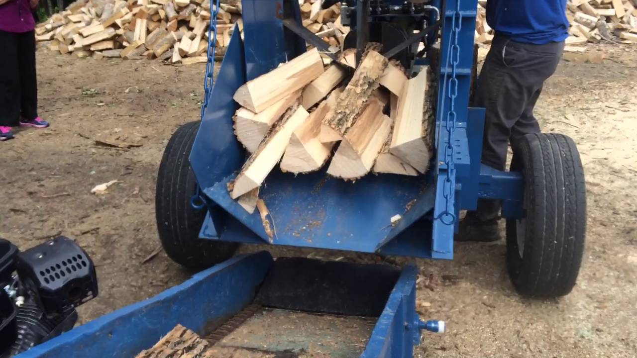 Homemade wood splitter and wood tumbler