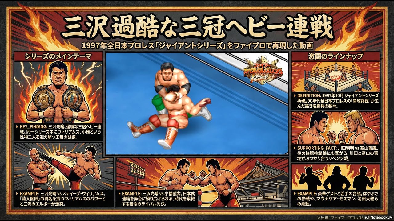 【FIRE PRO WRESTLING WORLD 537】#全日本プロレス 開放路線(14) 1997年10月 ジャイアントS 後半。三沢過酷な三冠ヘビー連戦【プロレスゲーム ：ファイプロ 】