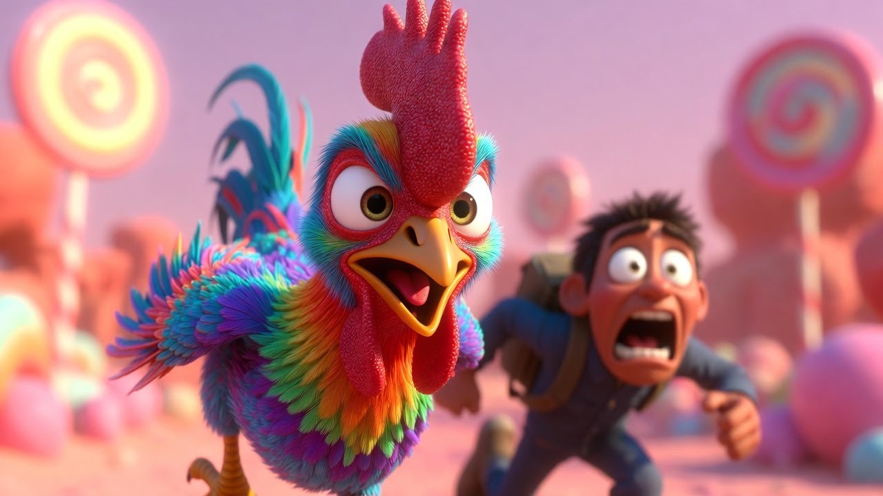 Big Colorful Hen Chases the Silly Thief 🐔 | Fun Candy Desert Kids Song 🎵